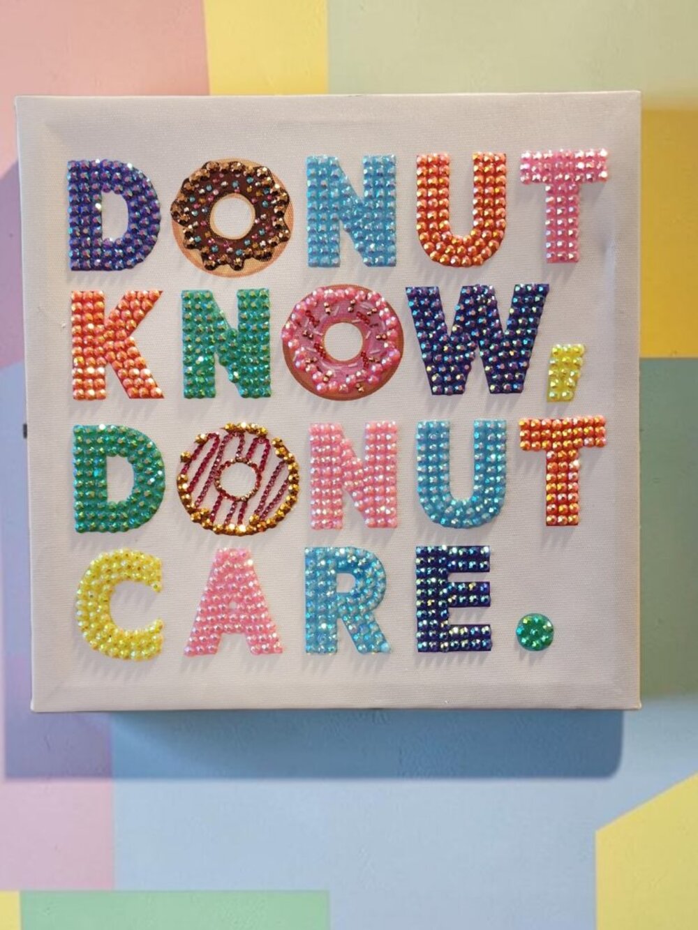 Hand‑Stoned Wall Art — “Donut Know, Donut Care” - Picture 1 of 5
